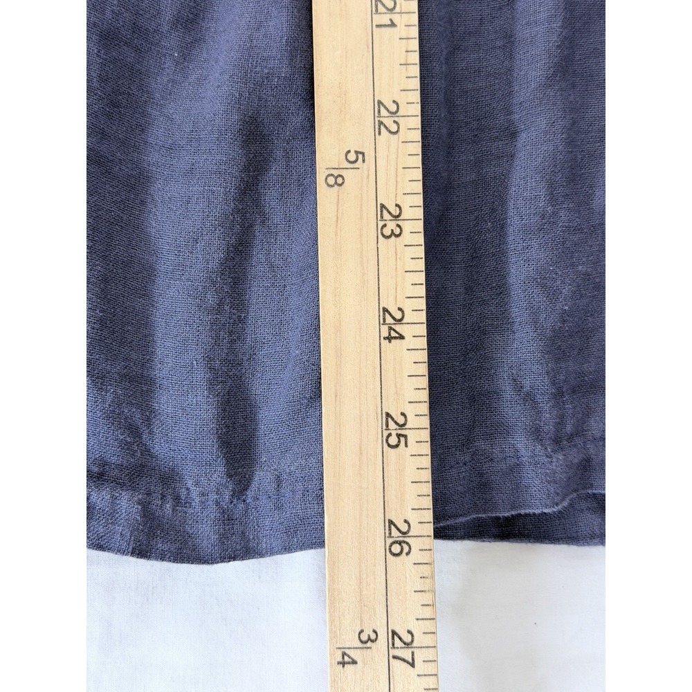 100% LIN BLANC Linen Top Size 46/L/XL Blue Wood Button Up Oversized Italy - Picture 9 of 10